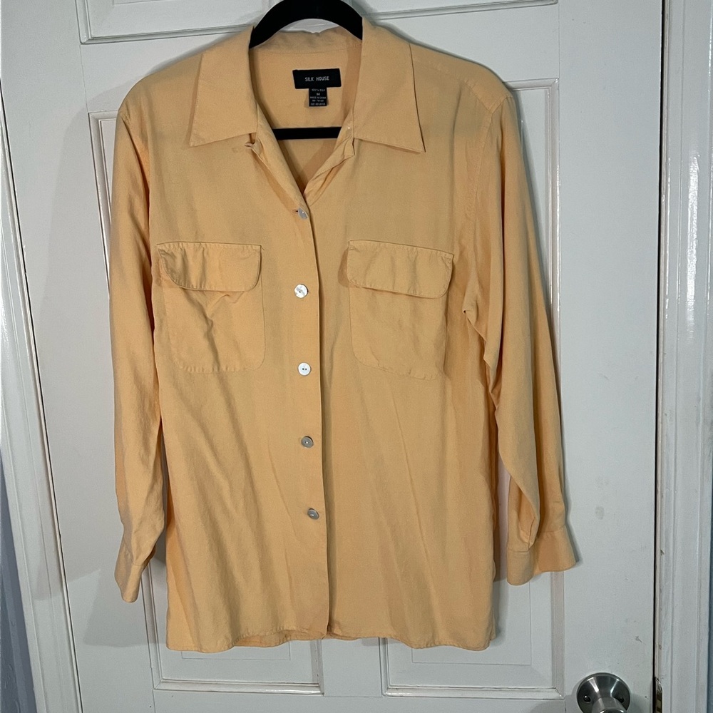 Vintage Peach Silk House Blouse